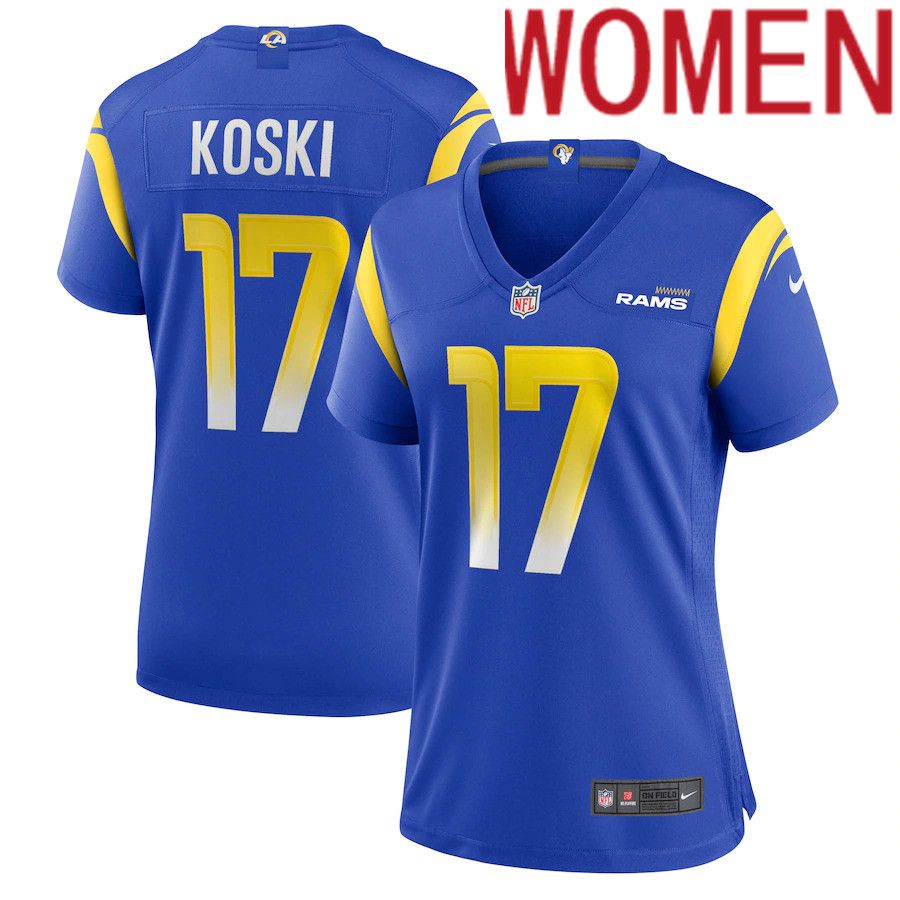 Women Los Angeles Rams 17 J.J. Koski Nike Royal Game Player NFL Jersey